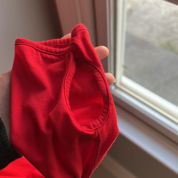 Red Basic Sheer Tunic Top - Picture 3 of 6